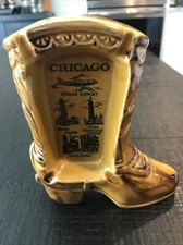 CHICAGO vtg cowboy boot 1970s ashtray. EXCELLENT Condition