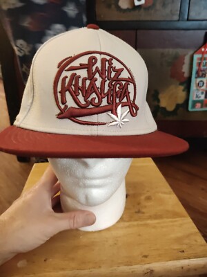 Wiz Khalifa Brand - Flex Fitted Hat Cap -Hip Hop Rap -OS - Maroon Grey Clean EUC