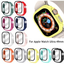 Tempered Glass Screen Protector Cover For Apple Watch Ultra 49mm Hard PC Case