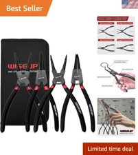 Versatile 9-Inch Circlip Pliers Set - 4 Heavy Duty Pliers with Storage Bag
