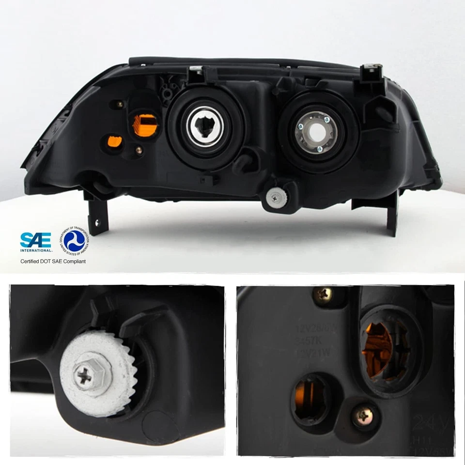 Black 2004 2005 2006 Acura MDX Replacement Headlights Headlamps Front Left+Right - Image 3 of 4