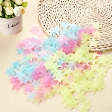 200 Multicolor Glow-in-the-Dark Stars – Kids Wall & Ceiling Wall Decals Stickers