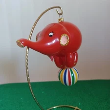 De Carlini Circus Elephant  Vintage Glass Christmas Ornament Italy