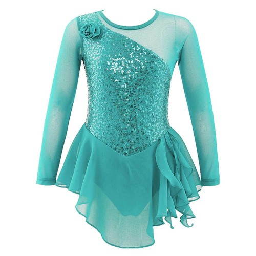 Kids Girls Ballet Dance Leotard Dress Gymnastics Figure Ice Skating Dancewear - Picture 35 of 74