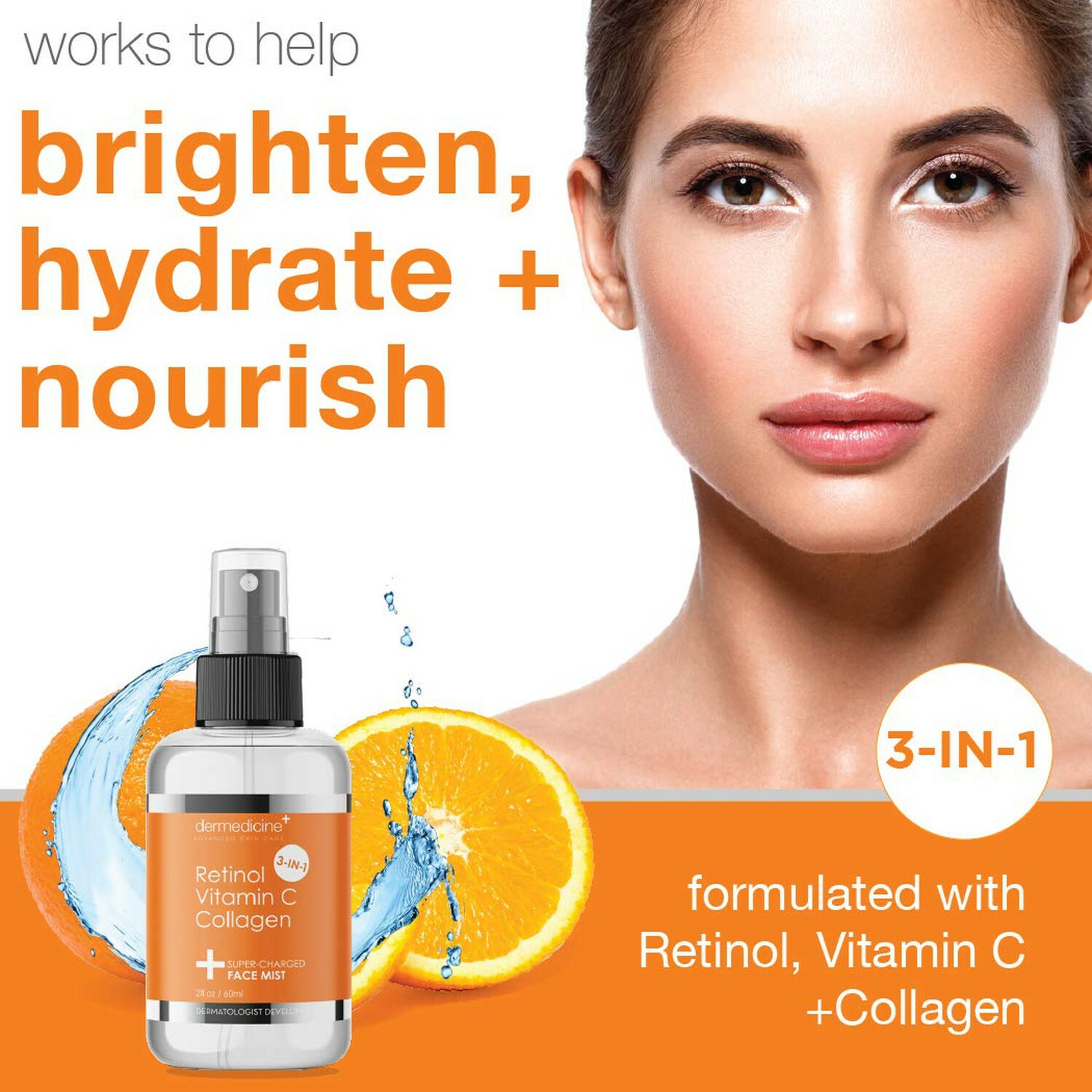 3 in 1 SuperCharged AntiAging Face Mist w/Retinol, Vitamin C