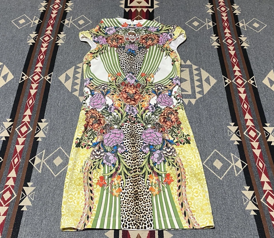 Vestido midi de cóctel Just Cavalli floral Y2K viscosa talla S M12 Foto 2 de 4