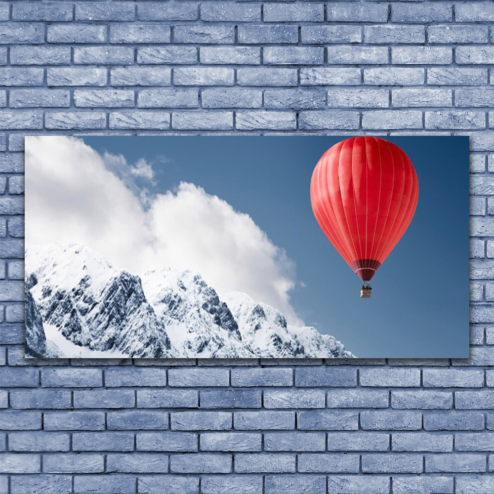 Tableau sous verre montgolfière 140x70 cm pour agrandir visuellement une pièce