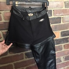 HARLEY DAVIDSON leather convertible pants 4 -25  waist -29.5  inseam -10.5  rise