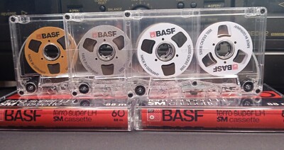 Set of 6 Audio Cassettes BASF Gold White Silver