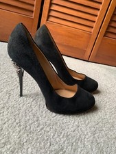 Giuseppe Zanotti 40 Black Heels Jeweled Italy