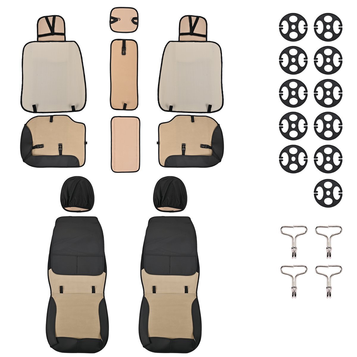 Car Seat Covers Full Set 5-Seat Leather Cushion For Hyundai Tucson Accent Sonata