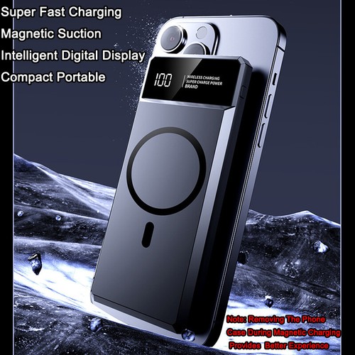 2000000mAh Wireless Power Bank Mobile Power Supply Magnetic Charging Ultra Thin - Picture 2 of 14