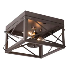 Double Ceiling Light with Folded Bars, Irvin's Tinware