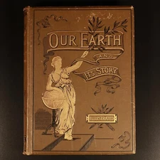 1889 Our Earth & Its Story by Robert Brown Antique Natural History Book w/Maps