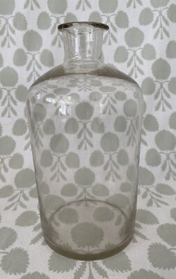 Vintage Large Glass Unmarked Lab Laboratory Bottle 10  Tall