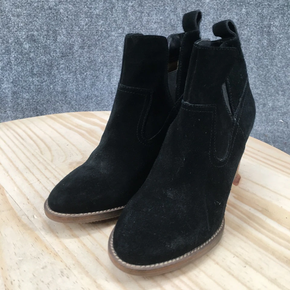 Blondo Boots Womens 6 M Irving Vcut Wedge Ankle Bootie B6564 015 Black Suede - Image 3 of 4