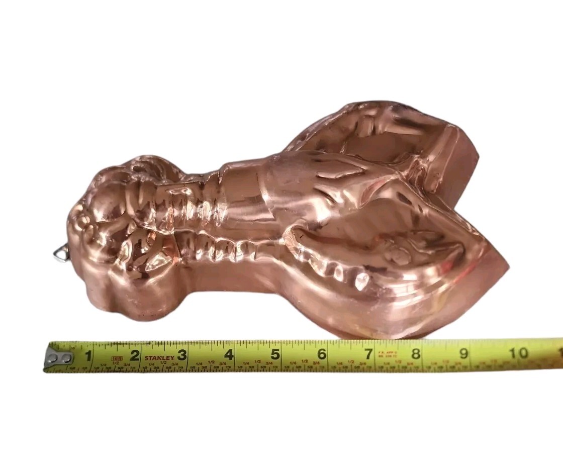 3 Vintage LOBSTER Copper Aluminum JellO Molds Cake Pans Tin Wall Decor