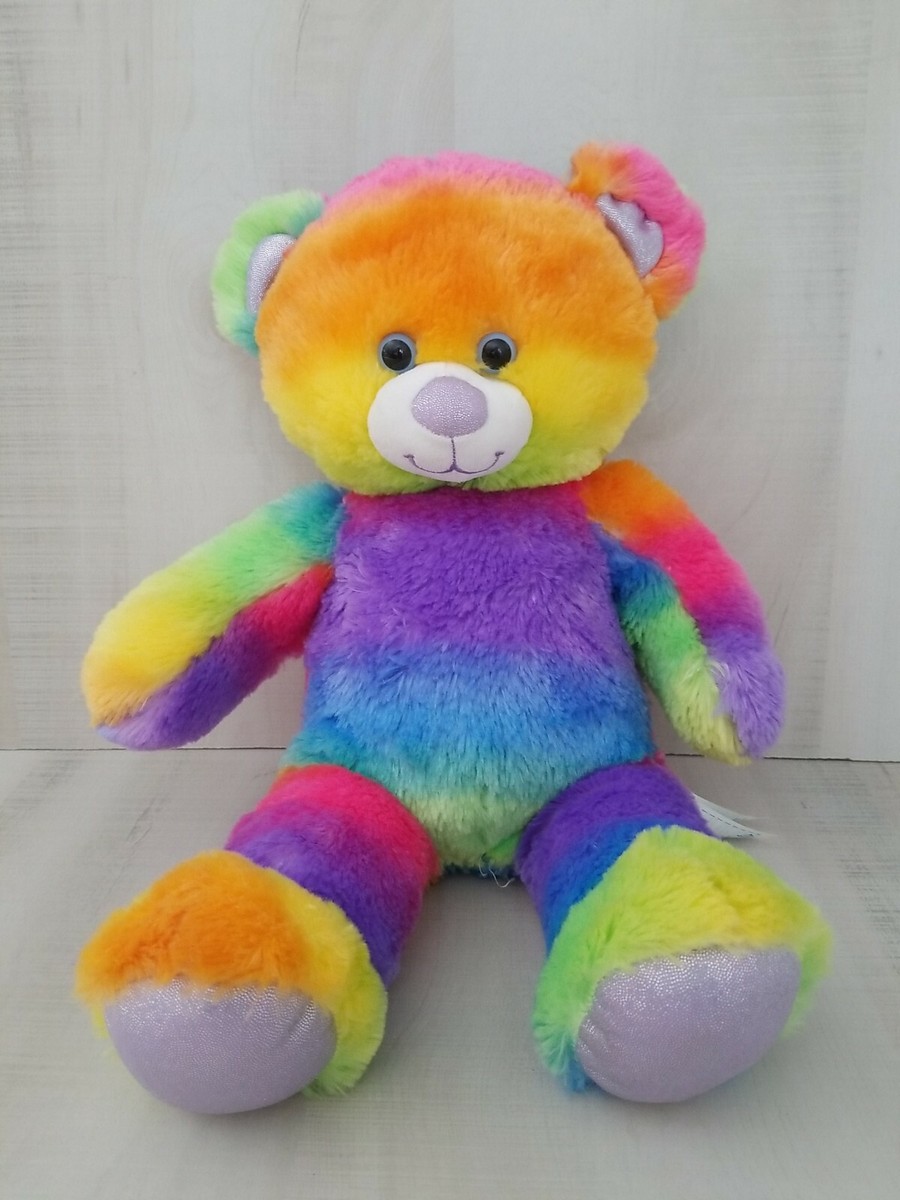 Build a bear rainbow Teddy bear.Great Condition, 2014, 17