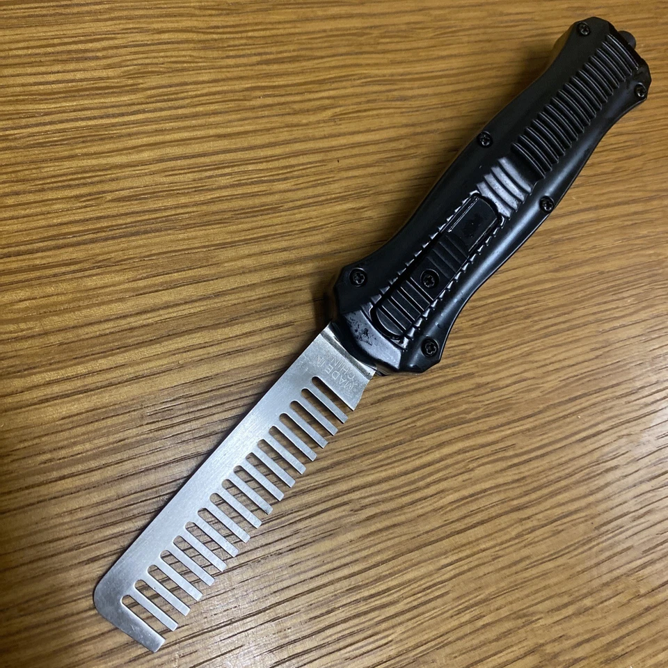Metal  comb OTF Black  for  Beard Shaving Hair Style | EDC Pocket Carry gift - Image 2 of 4