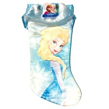 Disney Christmas Stocking Frozen Elsa Holiday 18” Kids Stocking Blue Silky NWT