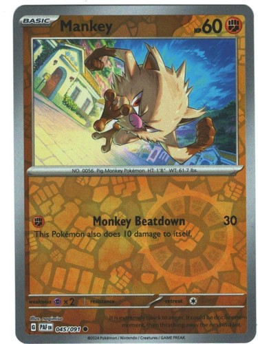 Shiny Mankey Ultra Rare Paldean Fates 169/091, NM Pokemon Card | eBay
