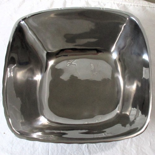 NUOVO Towle Grande Ciotola Quadrata Alluminio Cesto Tessuto, Collezione Vigneto IOB $120- - Foto 4 di 19