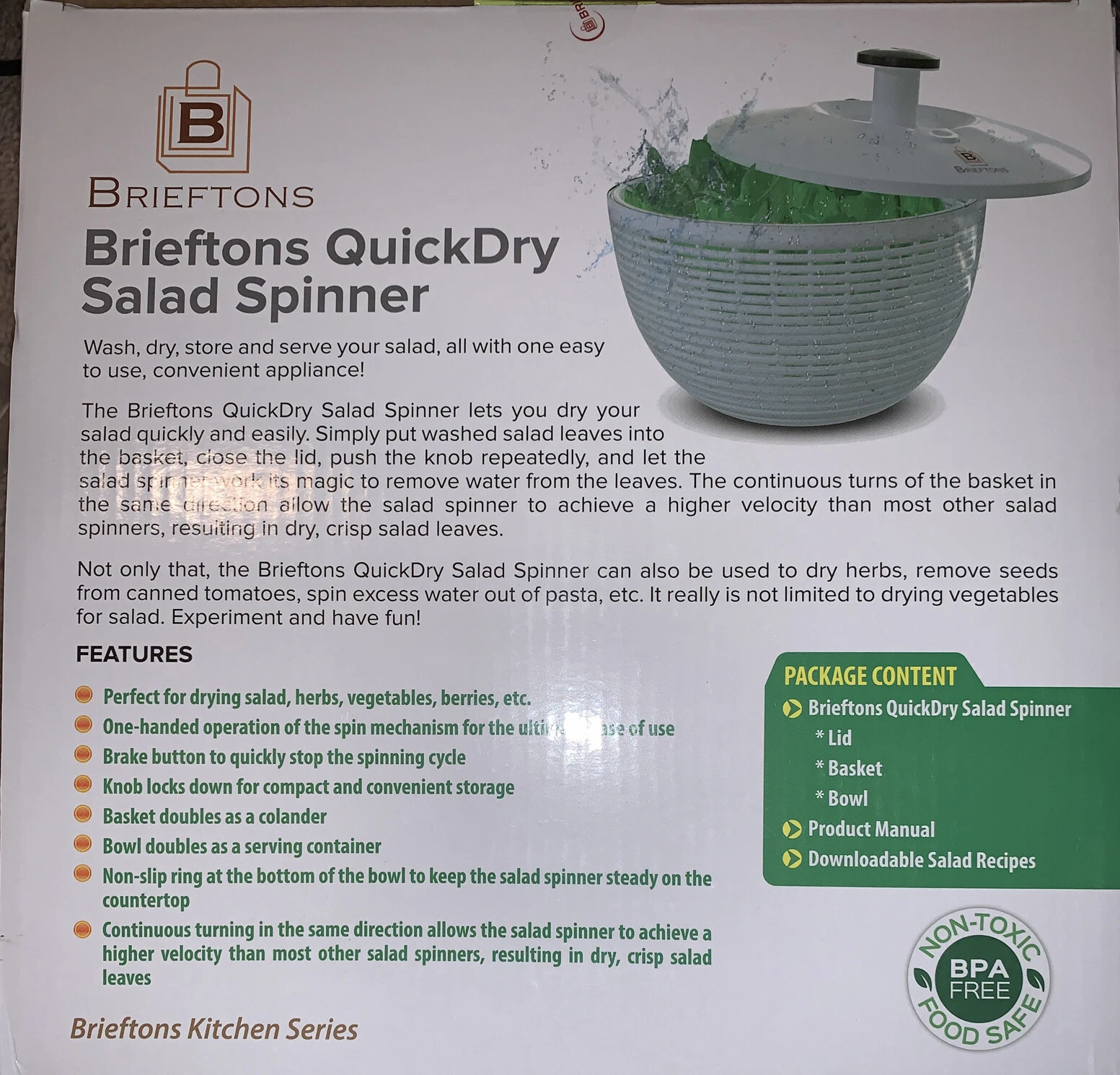 Brieftons QuickDry Salad Spinner
Opens in a new window or tab
