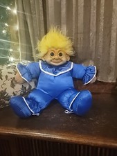 24" Troll Russ Berrie  Co Big Doll Large Giant VTG Blue Clown Troll yellow hair
