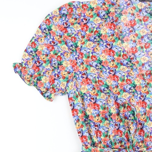 Marks & Spencer Womens Floral Polyester Blend Blouse Size 8 V-Ne - Picture 6 of 10