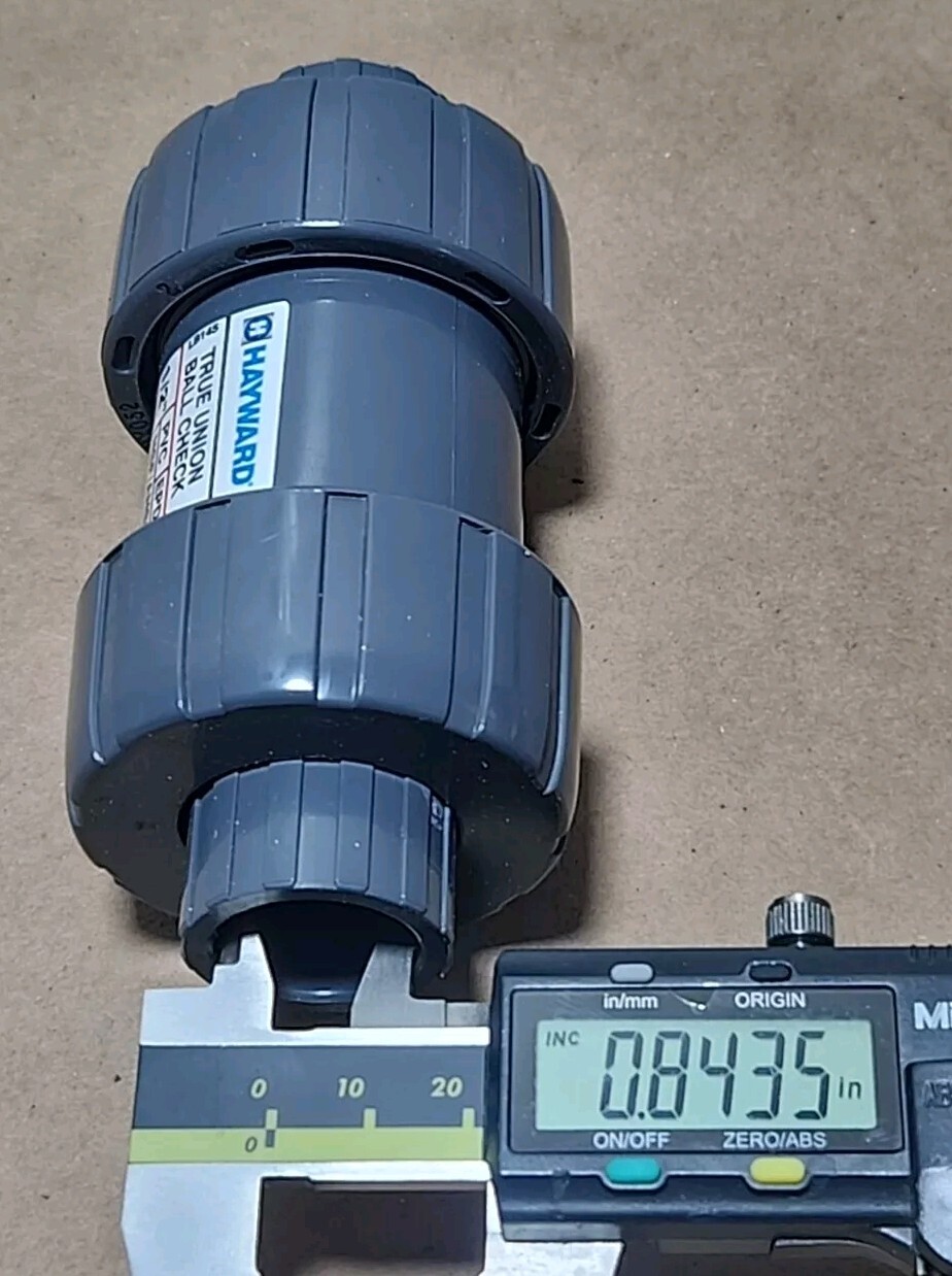 *NEW* Hayward TC10050STE PVC True Union Ball Check Valve Skt/Thd 1/2" + Warranty