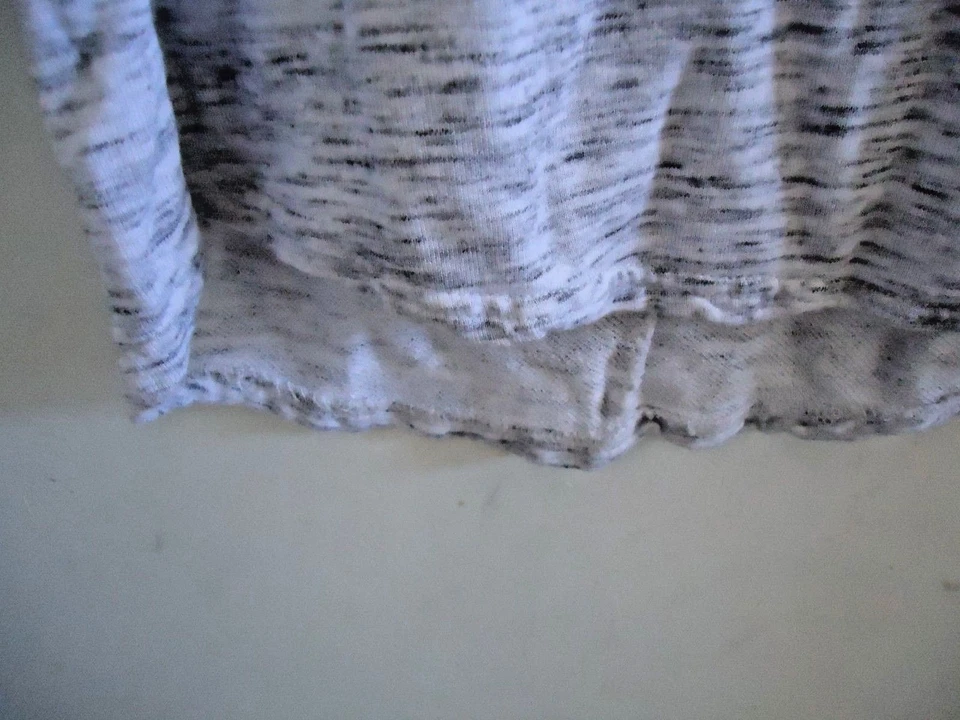 H&M разделенный туника Топ женщин S искусственно состаренный белый серый 3/4 рукав падение плеча - Изображение 3 из 4