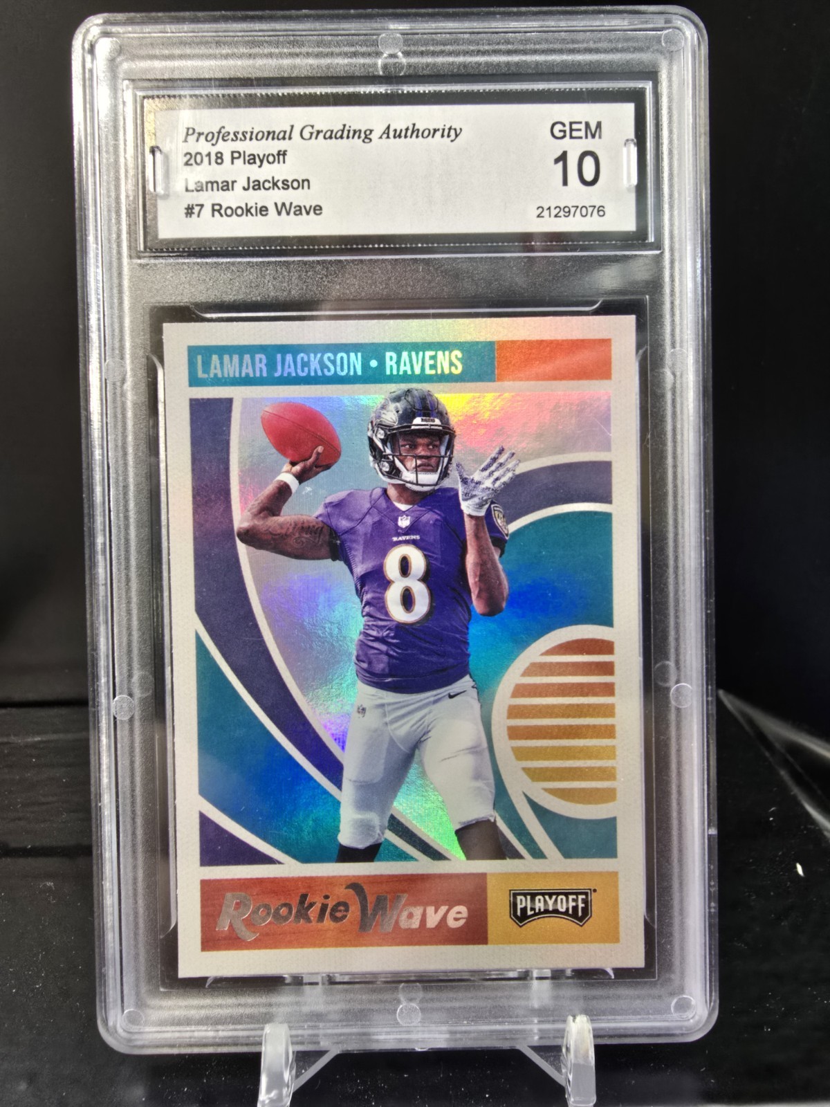 Lamar Jackson Panini Playoff Rookie Wave #7 Base