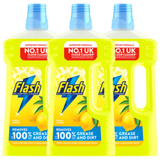 3 x Flash Liquid All Purpose Cleaner Lemon 1L Bottles Multipack UK 4.16 per litre