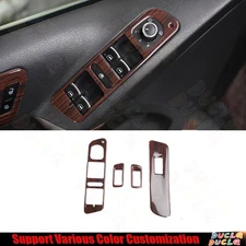 For Volkswagen Tiguan 10-2016 Red Wood Grain Window Lift Panel Switch Cover Trim