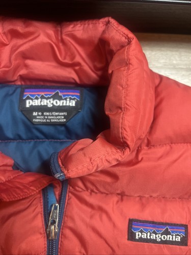 Patagonia KC CHIEFS Kids M 10 Red Full Zip Down Puffer Jacket FLAWED - Picture 2 of 13