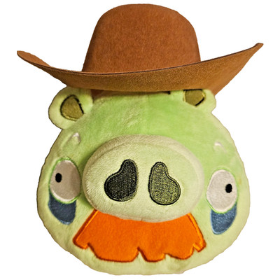 Angry Birds Cowboy Hat Pig Plush 5  Commonwealth **Hat not attached has hole