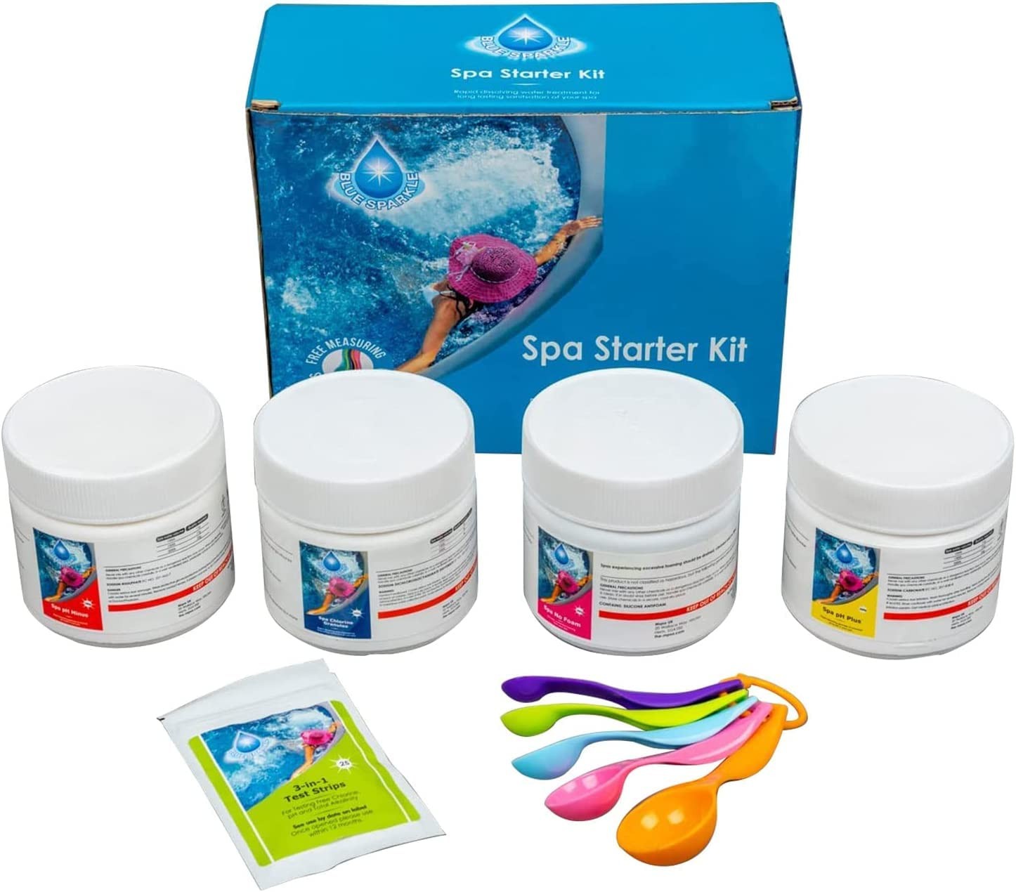 Kit de inicio químico para piscina para bañeras de hidromasaje, piscina sobre el suelo, remar blanco