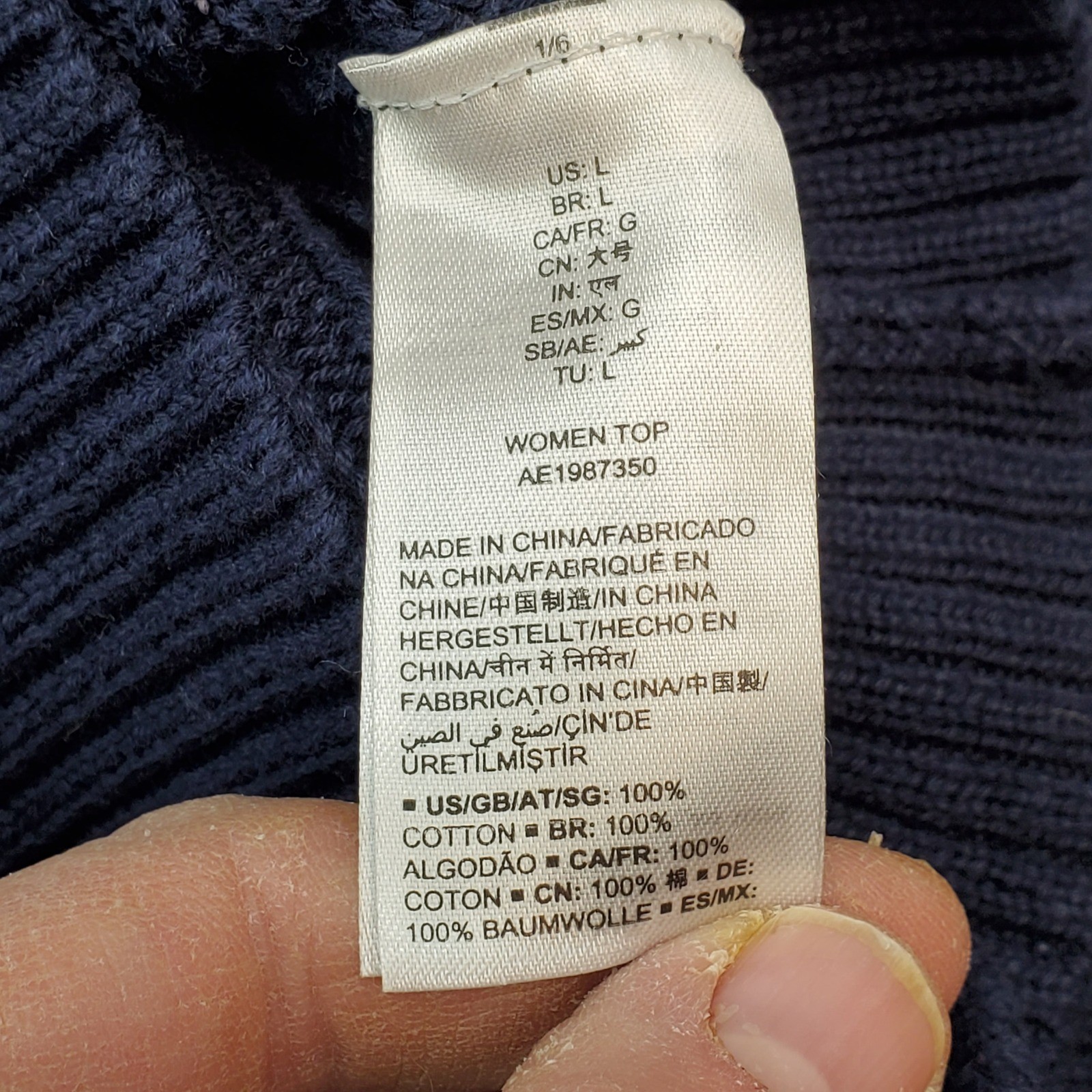 Amazon Essentials Navy Blue Cable Knit Sweater Wo… - image 3