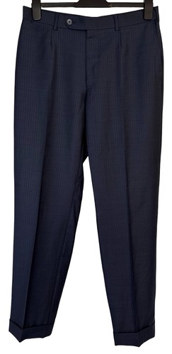 Ermenegildo Zegna MILA Pinstriped Dress Pants Men Fit 32x31 Pleated Wool/Viscose