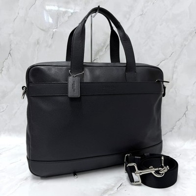 Coach Hamilton 2Way Business Bag Leather Navy Used