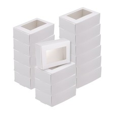 30Pcs Kraft Soap Boxes, 3.3" x 2.4" x 1.2" Mini Kraft Treat Boxes(White)