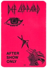 RARE DEF LEPPARD 1987 HYSTERIA TOUR I SWALLOW SEMEN GROUPIE SATIN BACKSTAGE PASS