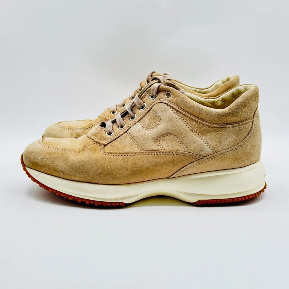 Hogan 鞋 女式 EU 38.5 US 7.5 棕色 棕褐色 麂皮绒 Sneakes Mid High Top 休闲 — 第 2/4 张图片