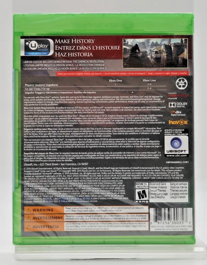 Assassin's Creed Unity Limited Edition ( Xbox One, 2014) Brand New - Image 2 of 2