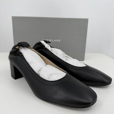 Everlane Italian Leather Day Heel size 10 Women's Black Elastic Back Comfort