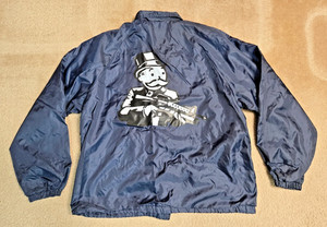 Vintage American Legion Monopoly Guy w/ Machine Gun Windbreaker Jacket Size L