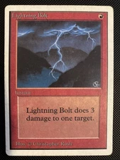 English - MTG Lightning Bolt - HP - Unlimited Edition