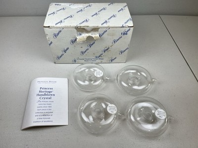 VTG Princess House 4 Crystal Floating Flower Rings #186 Handblown Crystal Viral