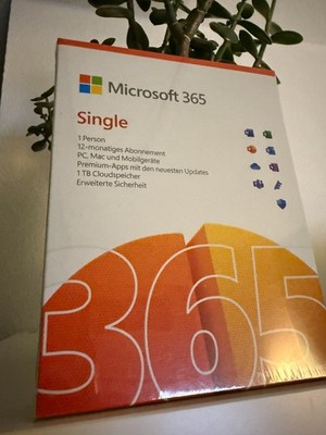 Microsoft Office 365 SINGLE - 5 GERÄTE - 1 NUTZER - 1 JAHR - Word, Excel NEU/OVP