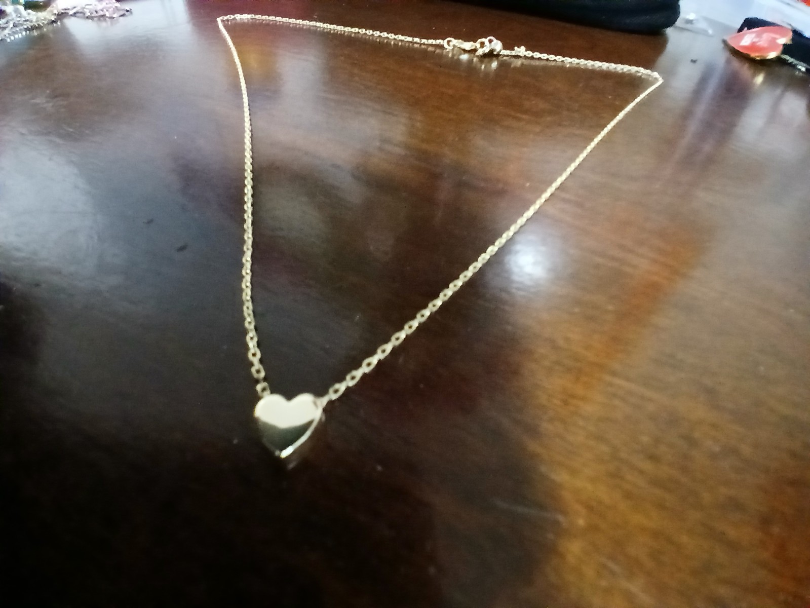Gold Plated Heart Pendant Choker Necklace for Women